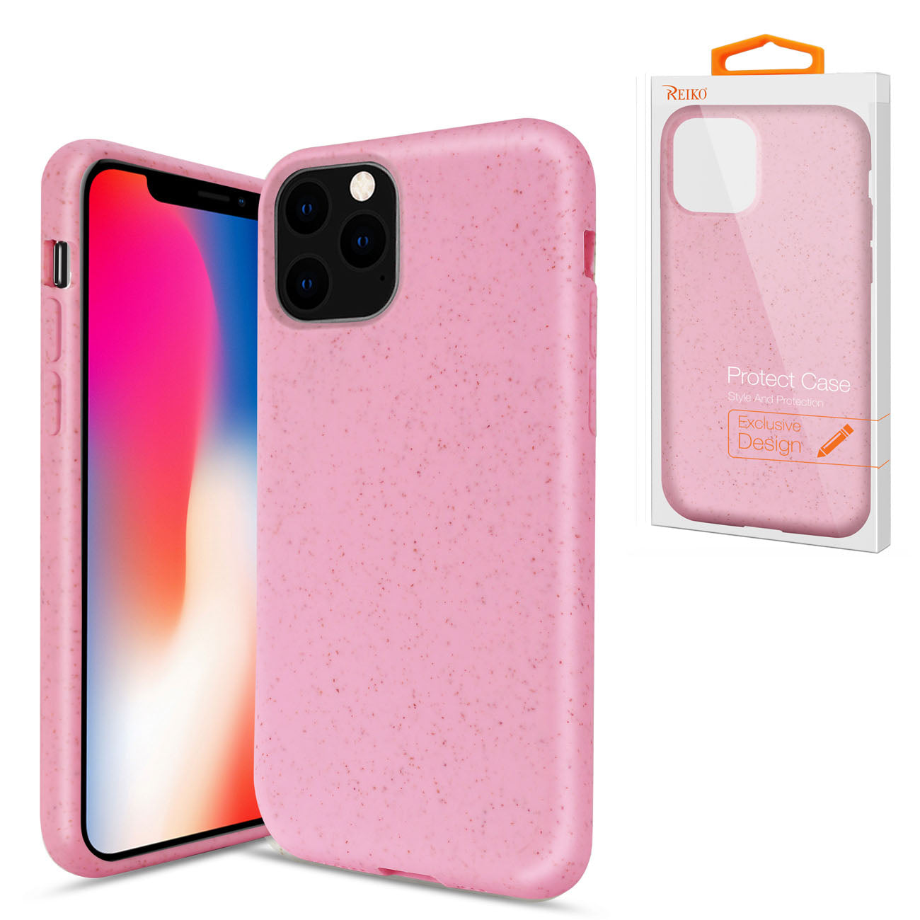 Reiko APPLE IPHONE 11 PRO Wheat Bran Material Silicone Phone Case In Pink